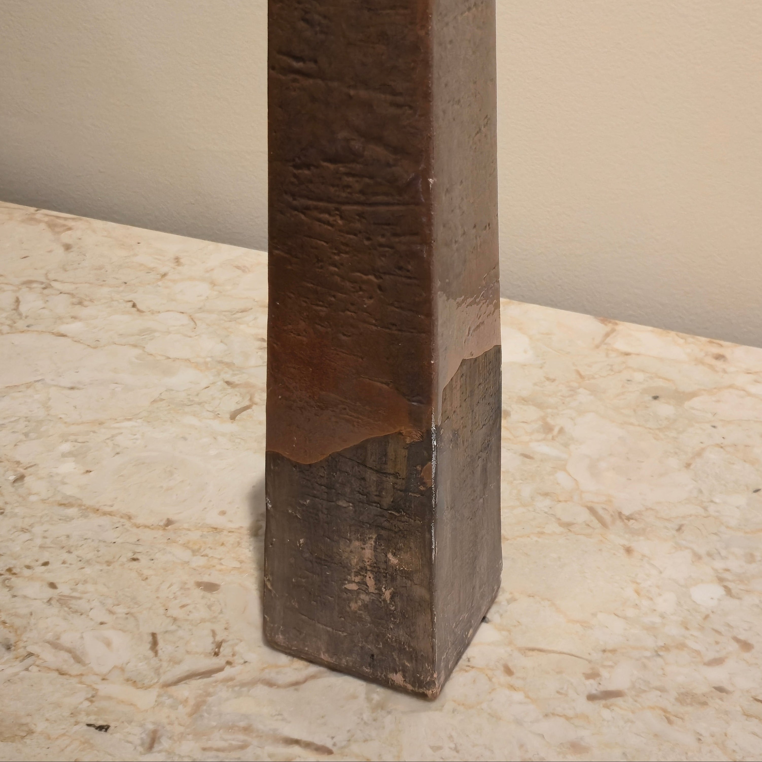 Terracotta Obelisk Vessel, vintage, view 3