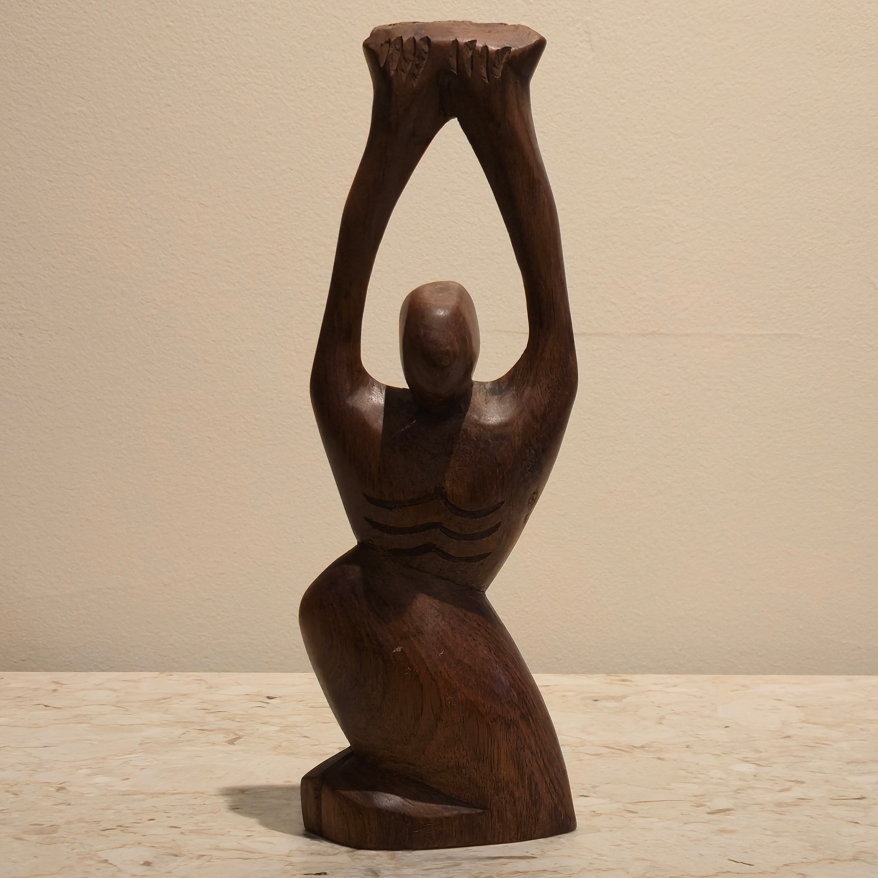 Carved Wood Statue, vintage, view 4