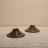 Stoneware Taper Holders, vintage