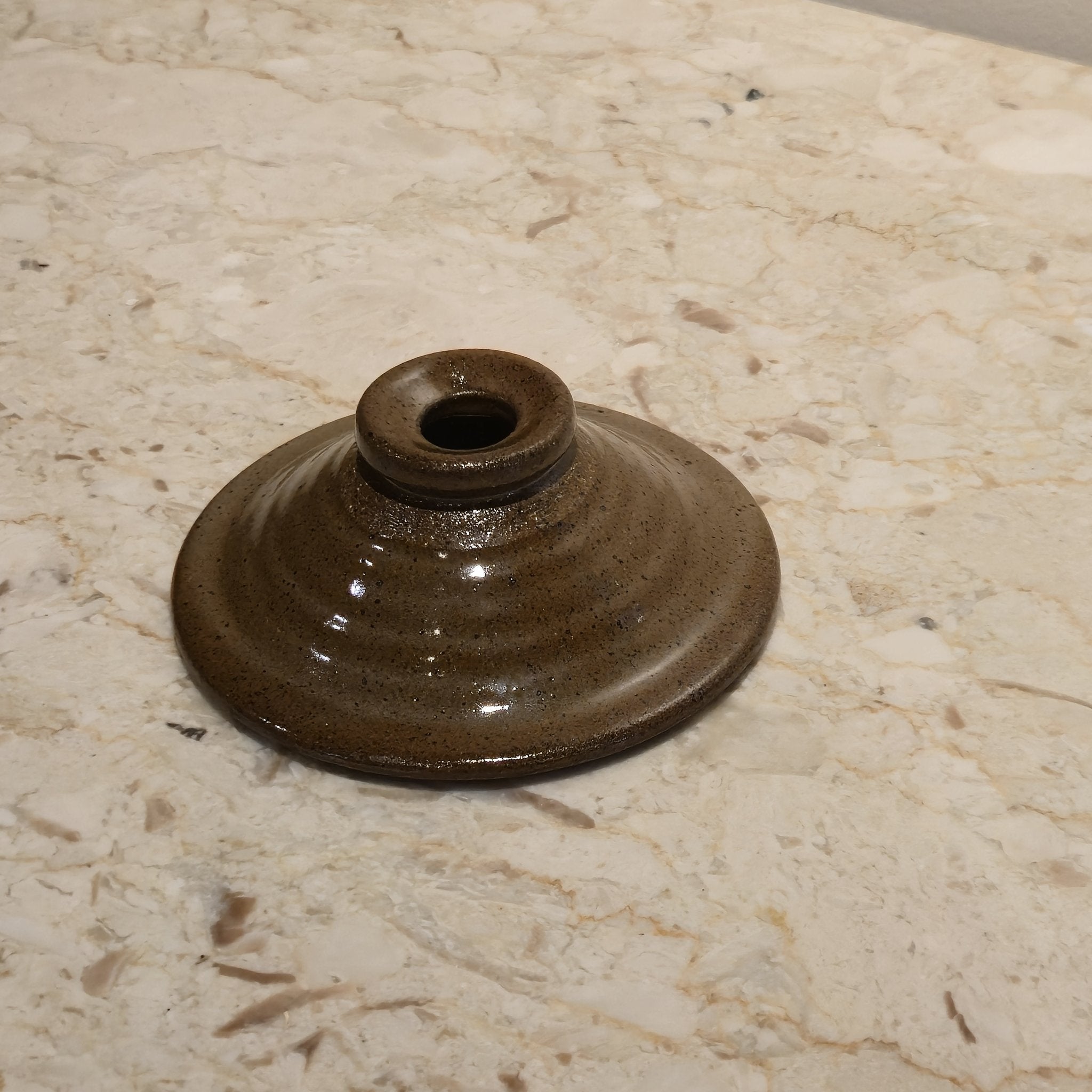 Stoneware Taper Holders, vintage, view 3