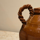 Braided-Handle Terracotta Vessel, vintage, view 3