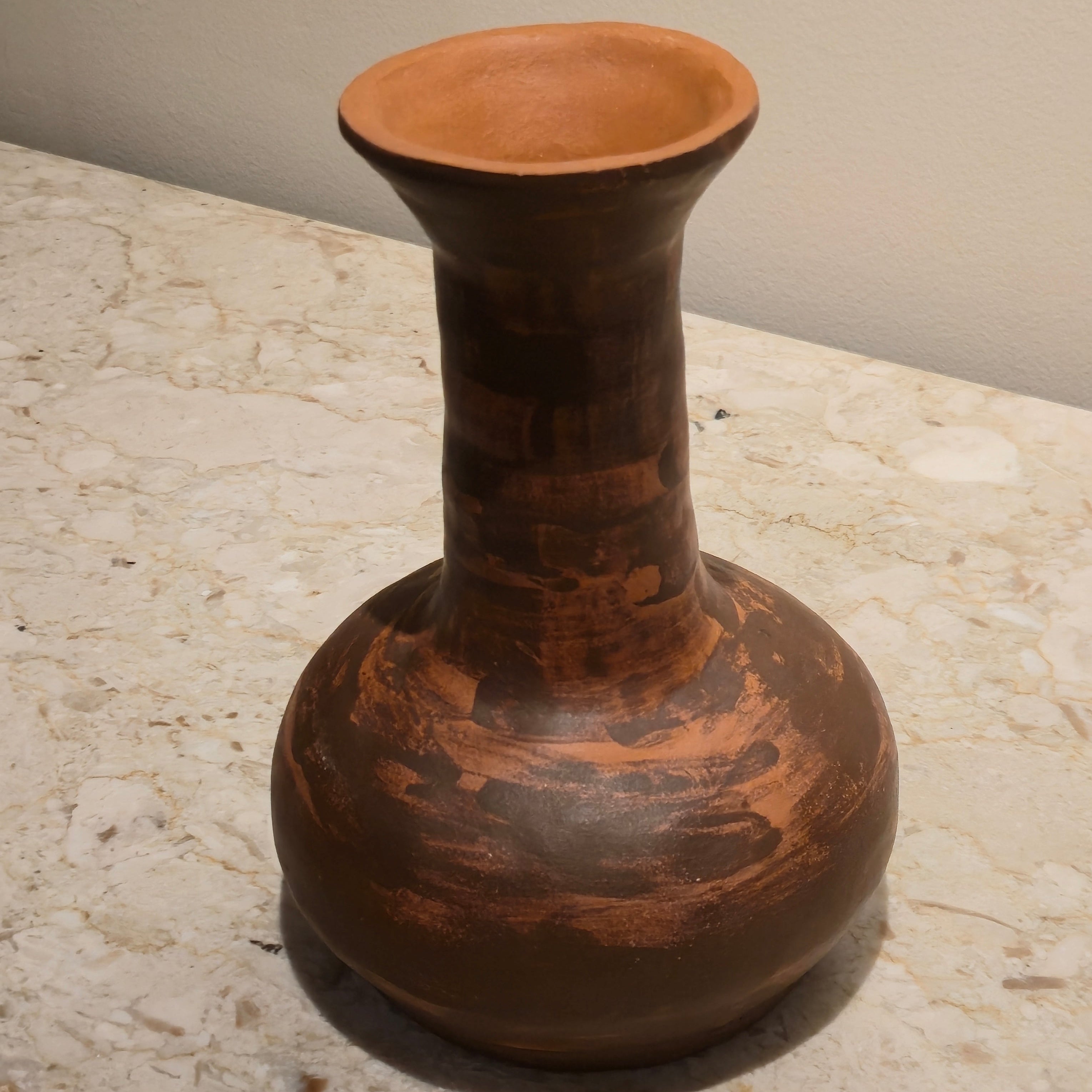 Terracotta Long-Neck Vessel, vintage, view 2