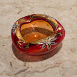 Czech Red Glass Ashtray, vintage, view 3