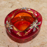 Czech Red Glass Ashtray, vintage, view 2