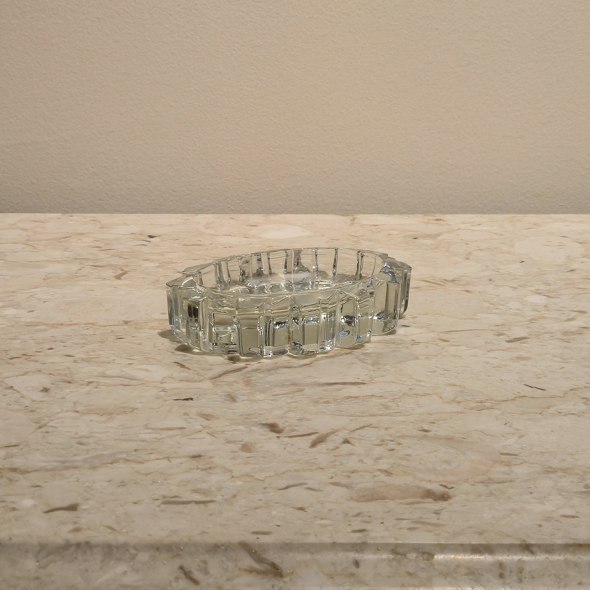 Oval Glass Ashtray, vintage