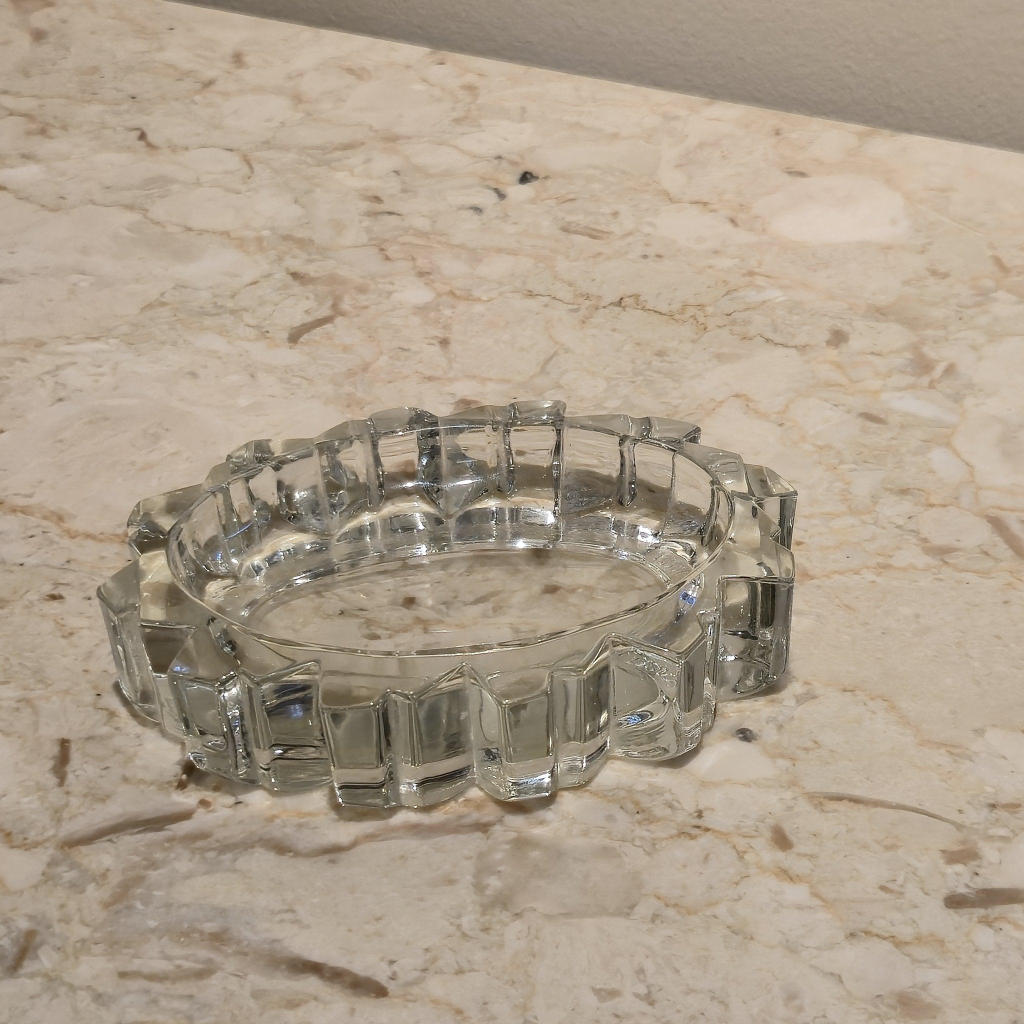Oval Glass Ashtray, vintage, view 2