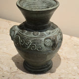 Thai Ceramic Vase, Turquoise, vintage, view 2