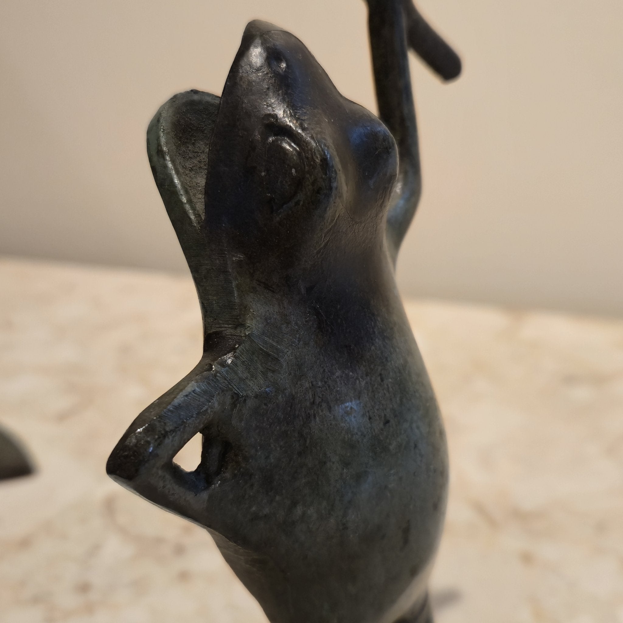 Cast Iron Frog Candle Holder, vintage, view 4