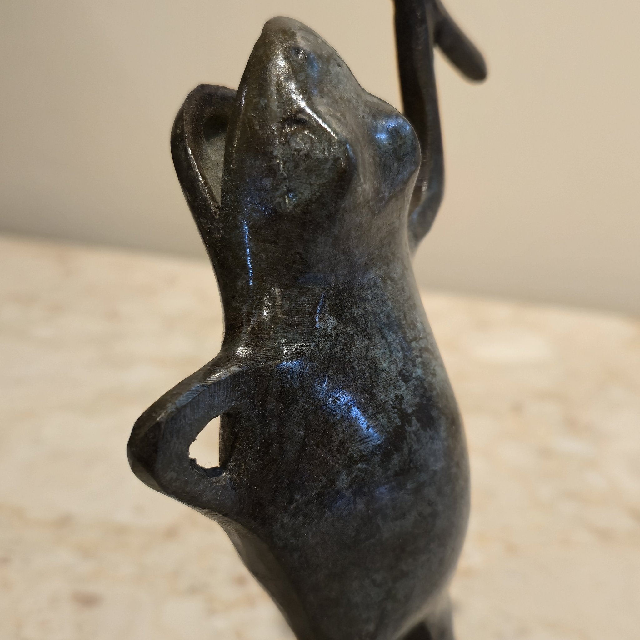 Cast Iron Frog Candle Holder, vintage, view 2