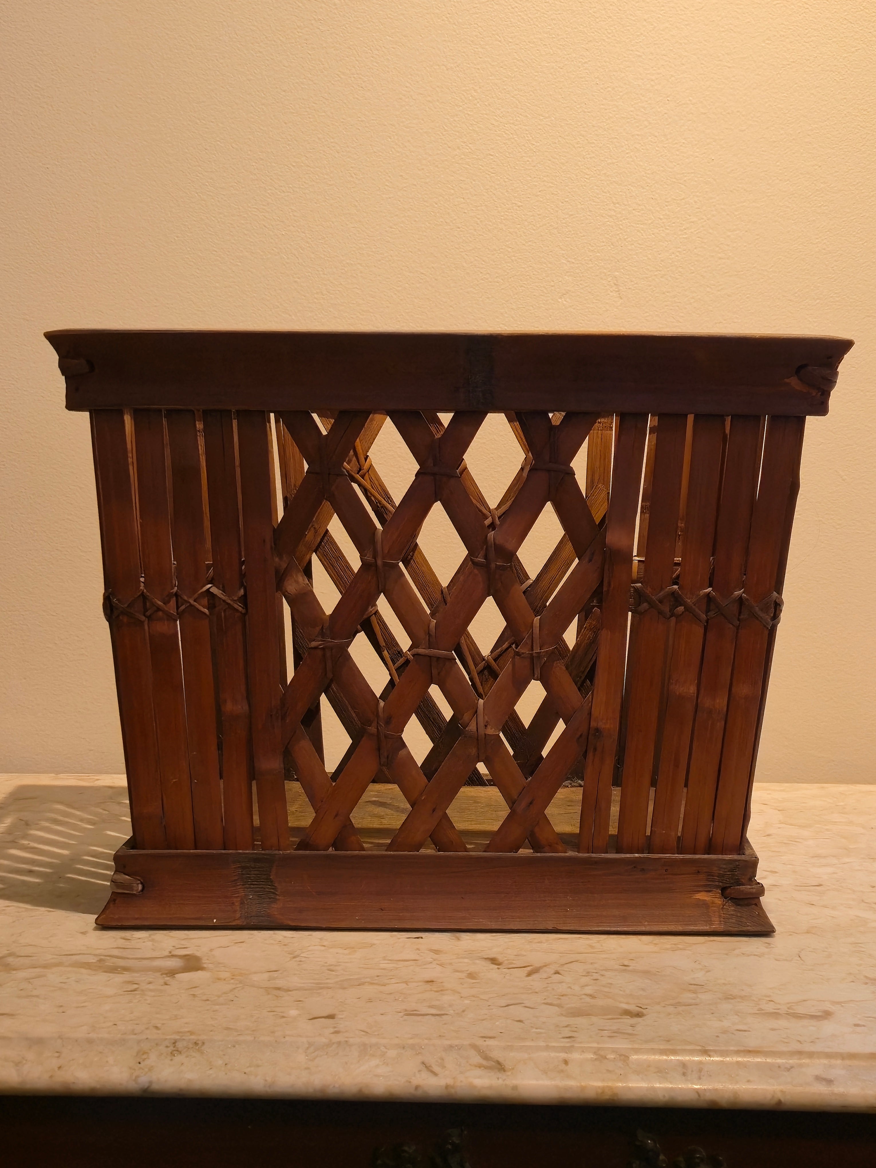 Rattan Magazine Holder, vintage