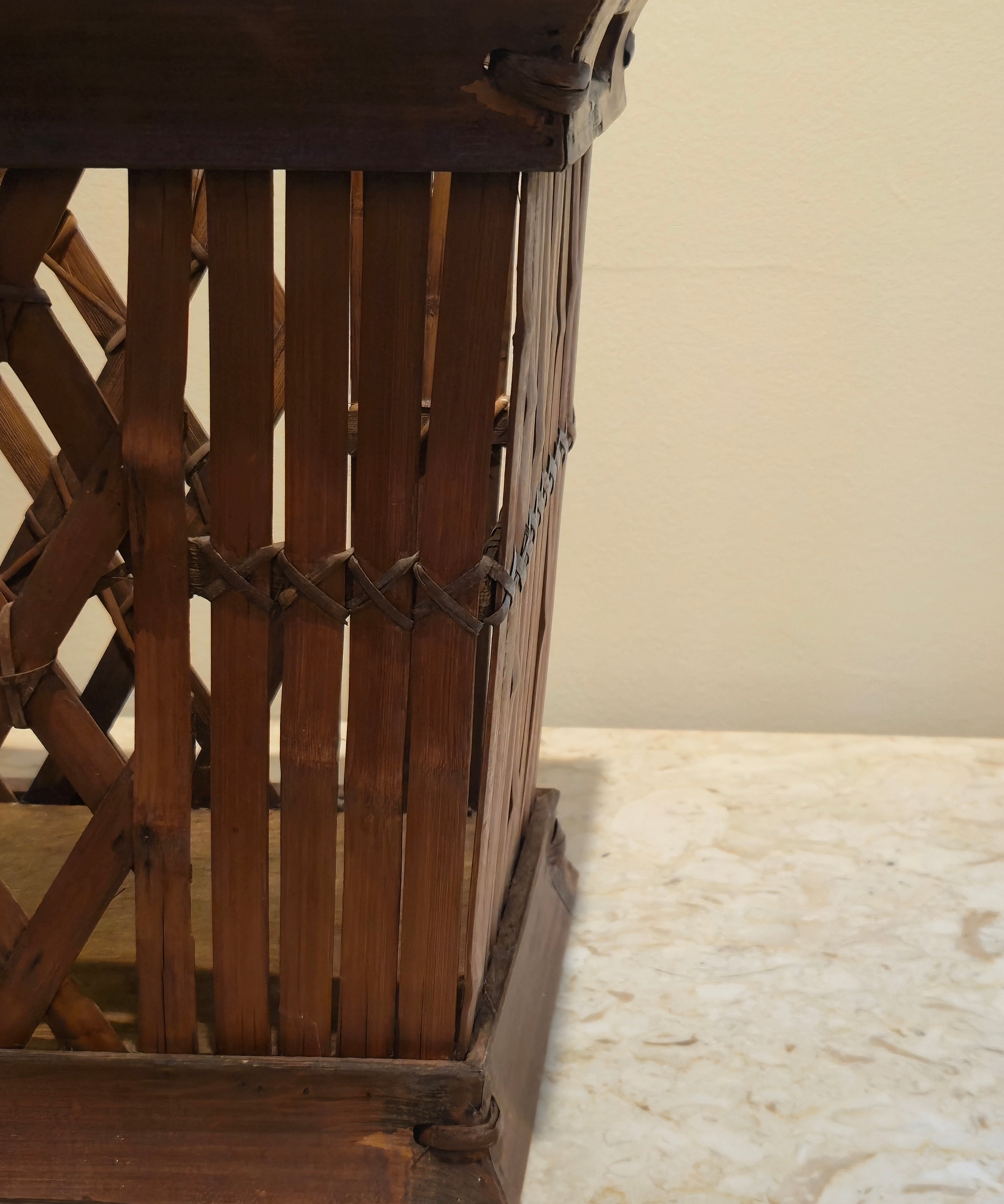 Rattan Magazine Holder, vintage, view 2
