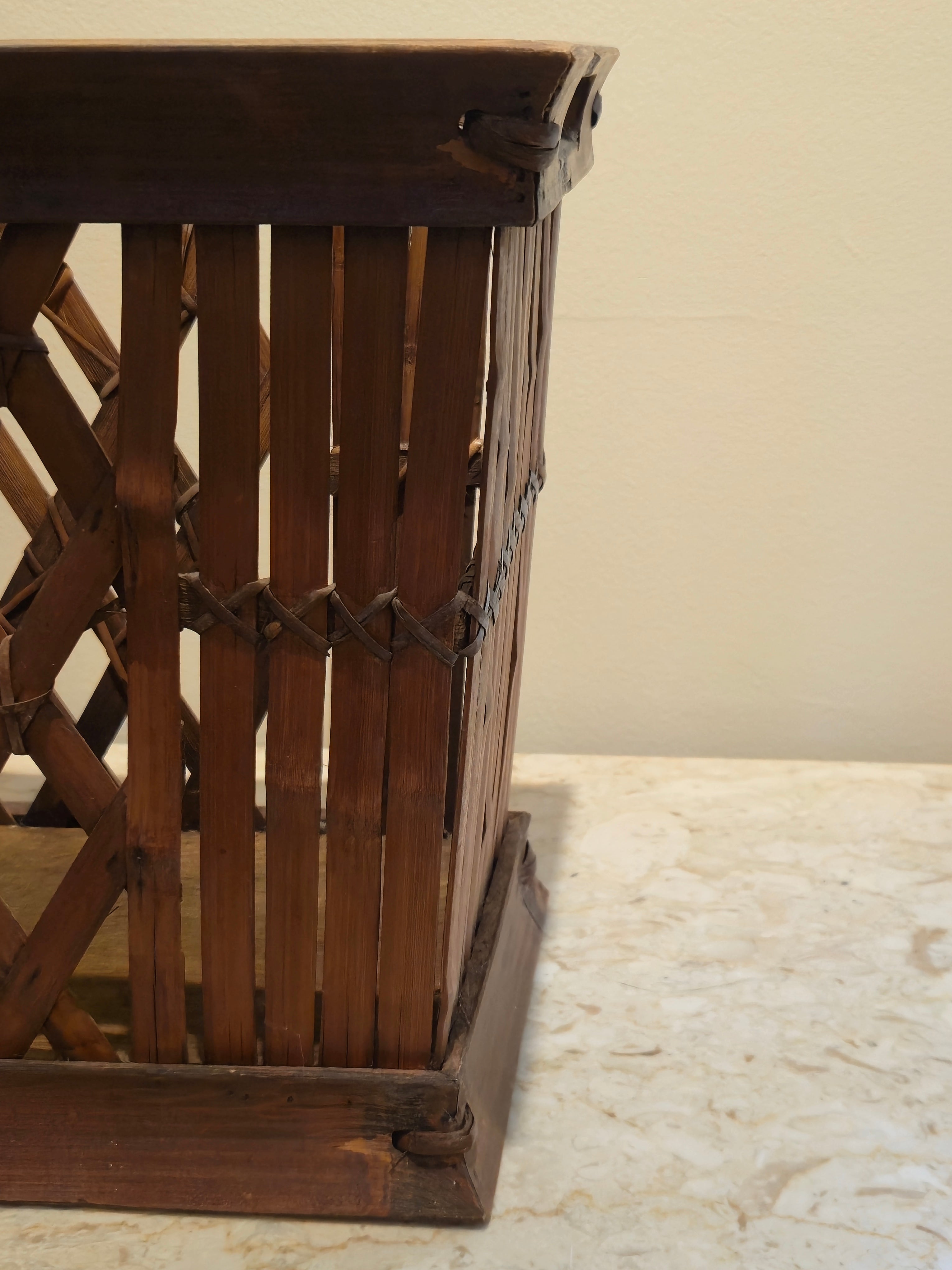 Rattan Magazine Holder, vintage, view 2