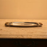 Danish Steel + Wood Tray, vintage
