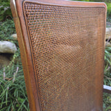 Cane-Back Armchairs, vintage pair, reupholstered, view 3