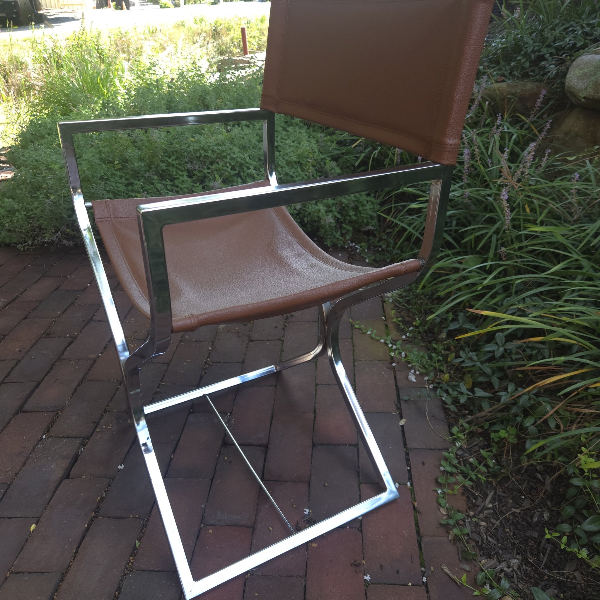 Chrome Director's Chair, vintage, view 2