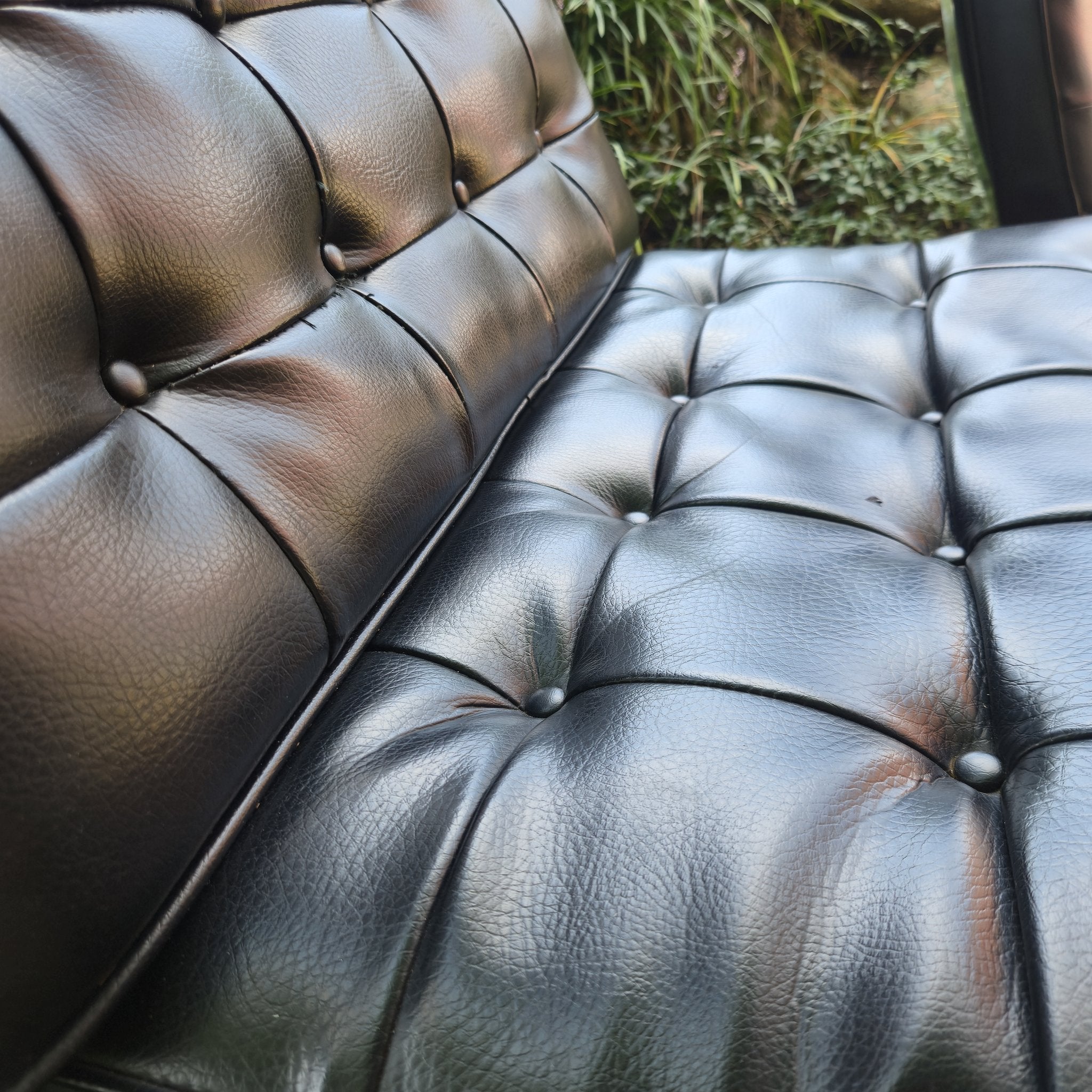 Barcelona-Style Lounge Chairs, vintage, view 3