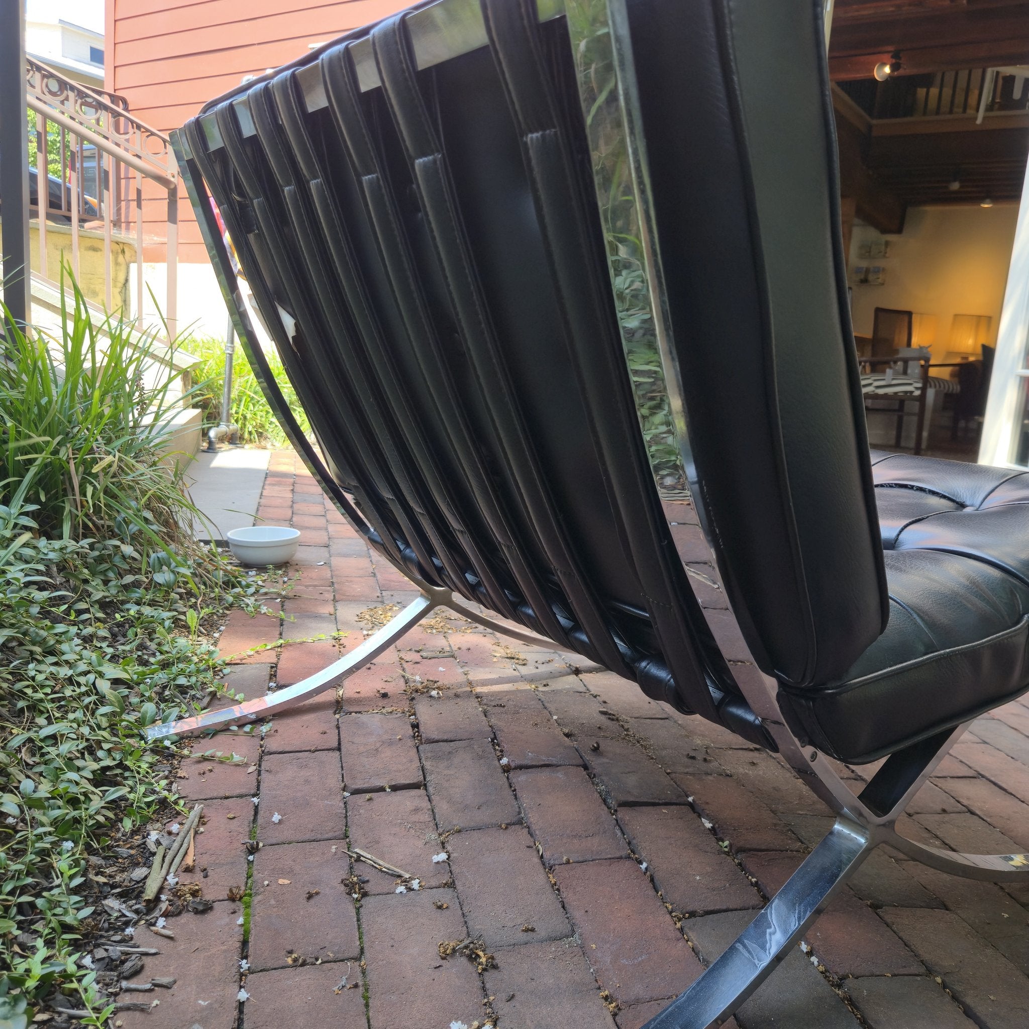 Barcelona-Style Lounge Chairs, vintage, view 4
