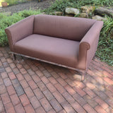 White Oak + Chrome Sofa, vintage, reupholstered