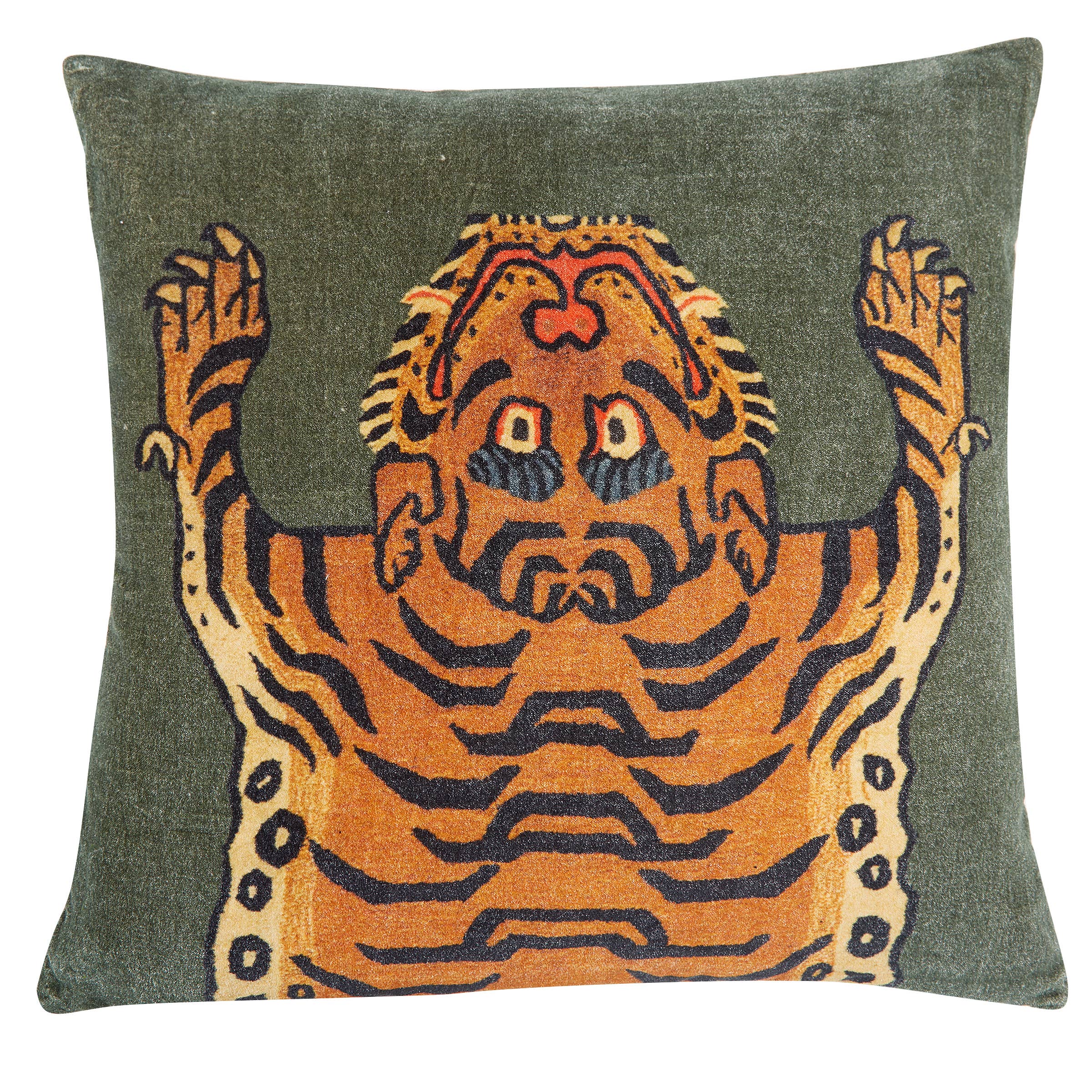 Tibetan Tiger Pillow by Siren Song, view 2