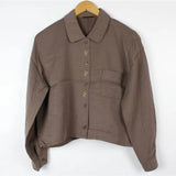 Cropped Long-Sleeve Blouse
