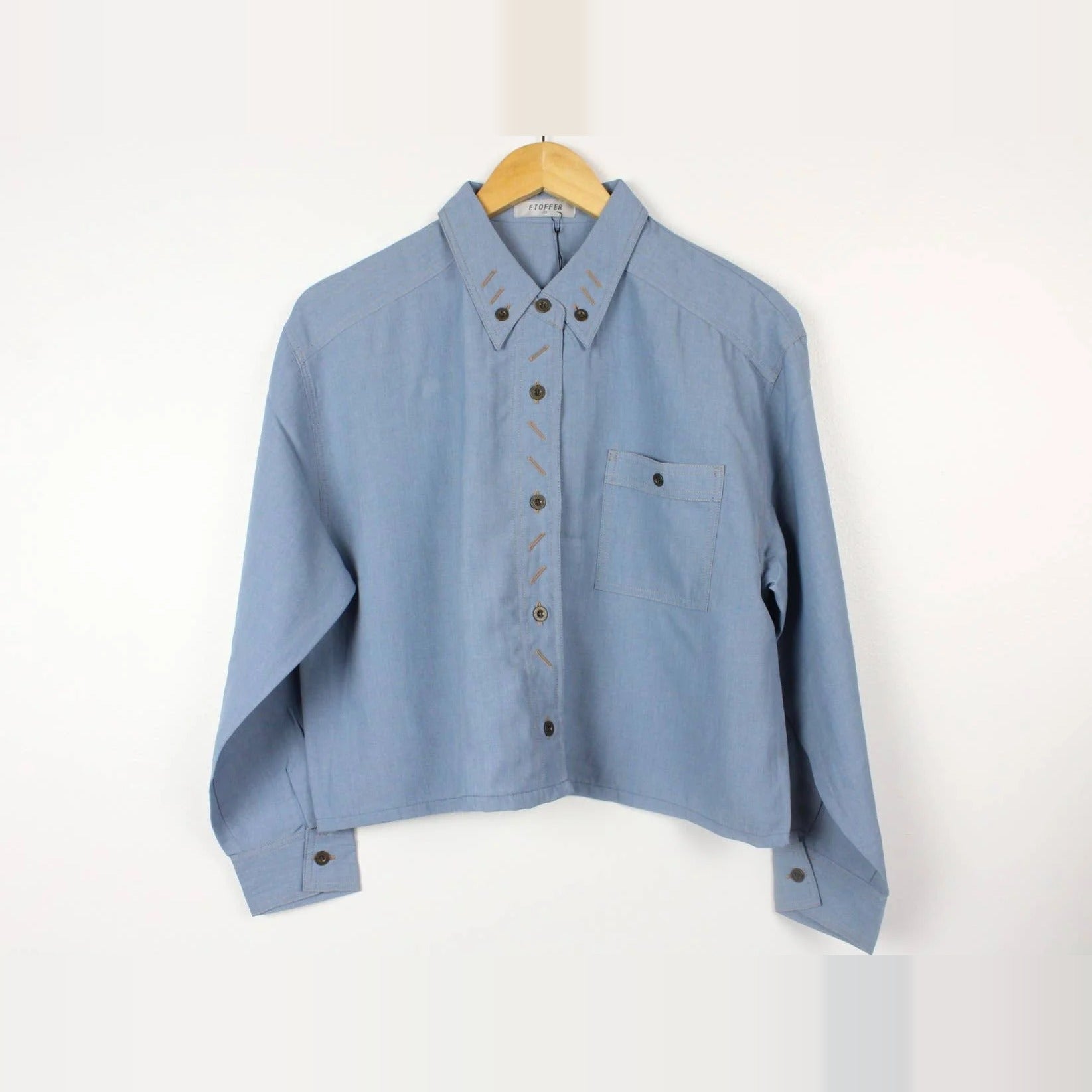 Cropped Long-Sleeve Blouse