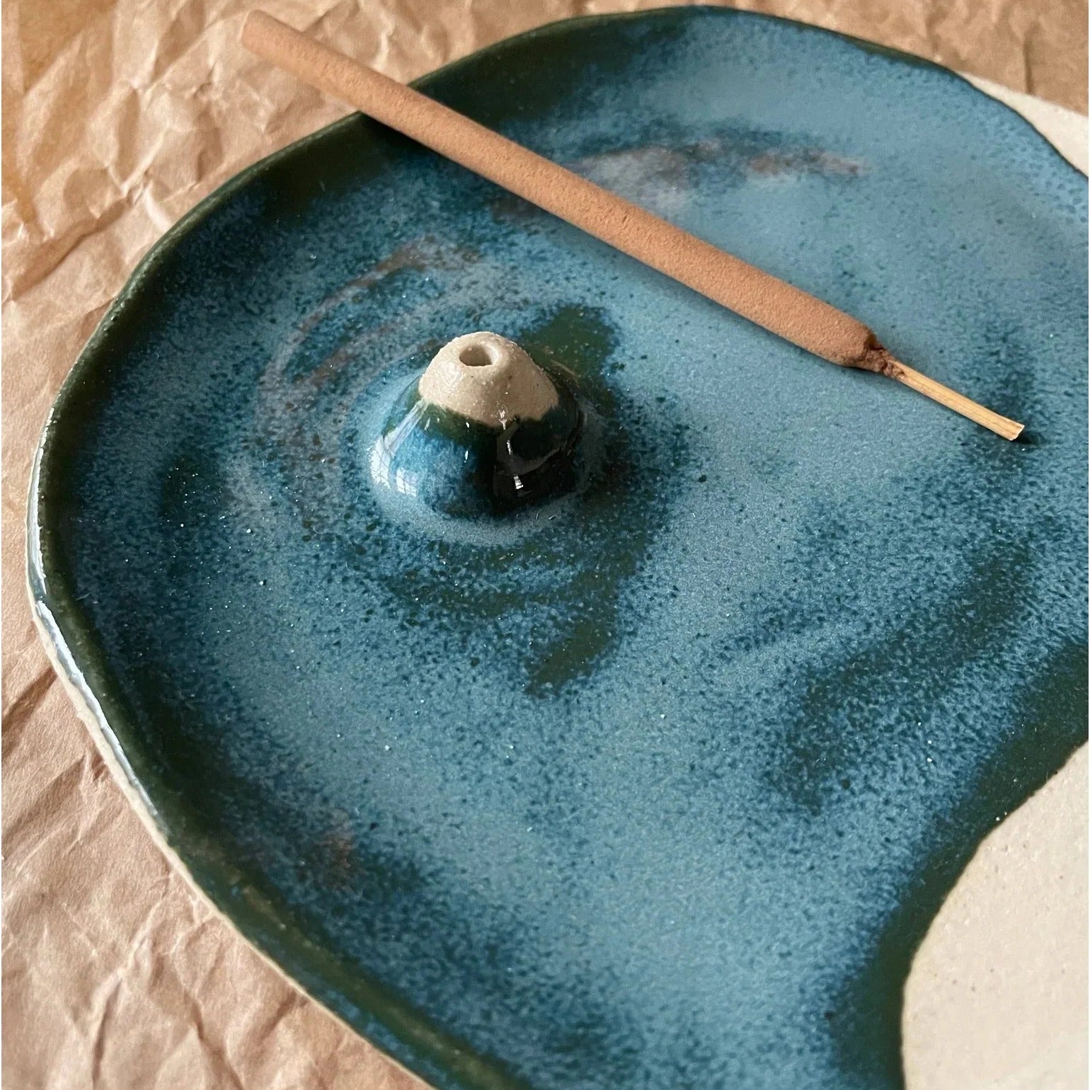 Ceramic Incense Dish, Lagoon