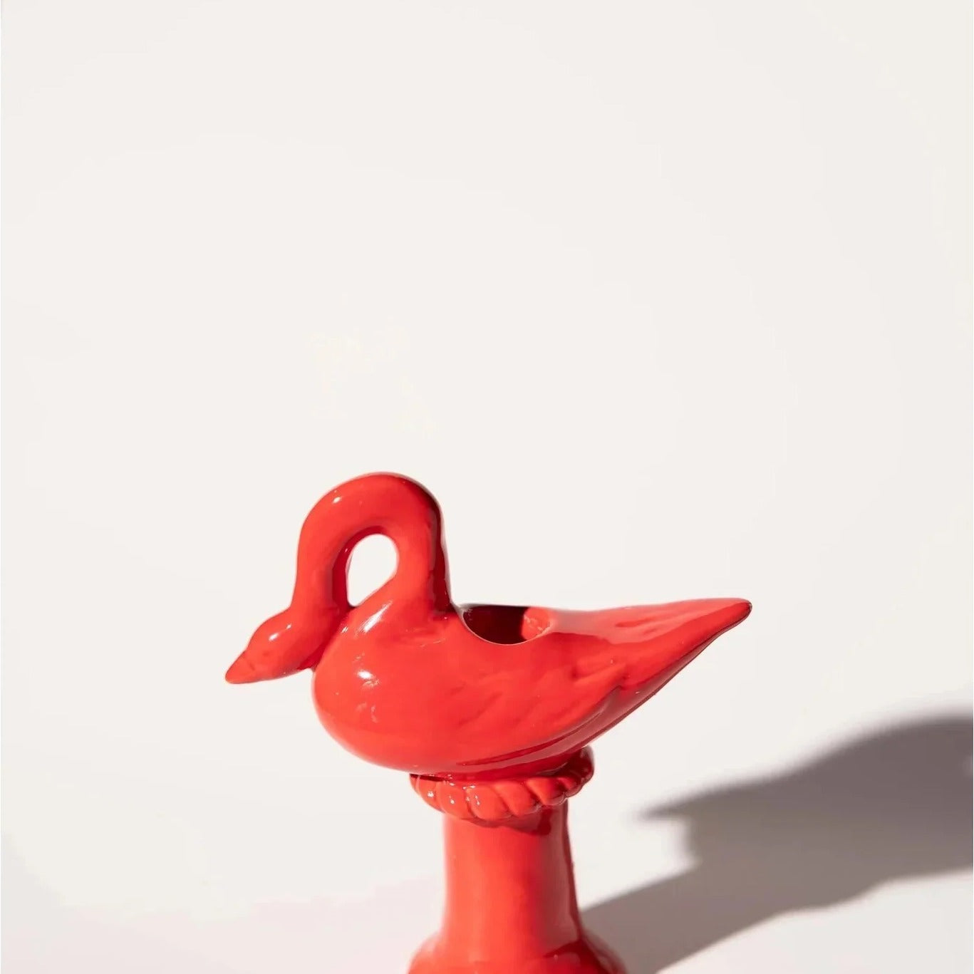 Nordic Swan Candlestick, Ruby