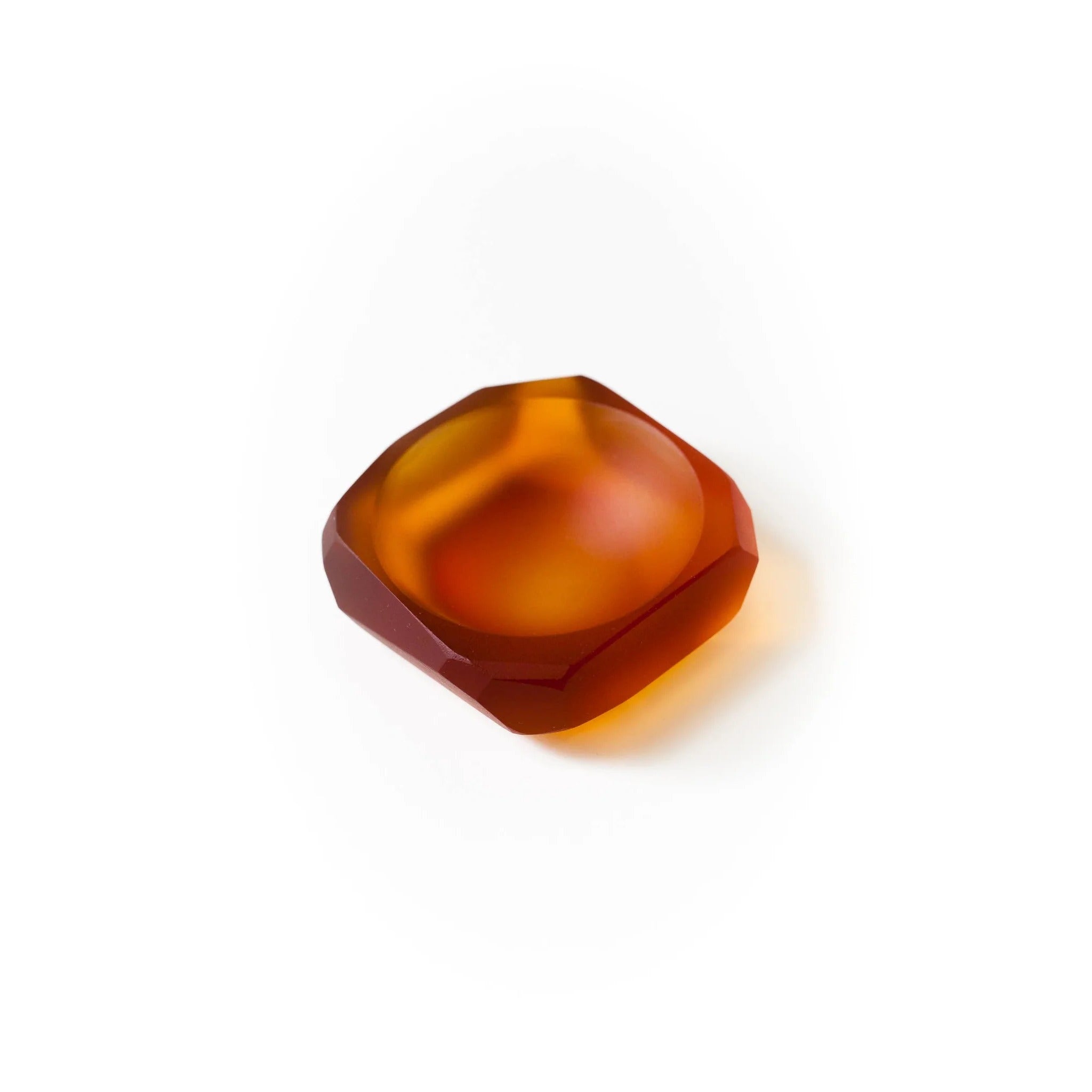 Red Amber Glass Salt Cellar