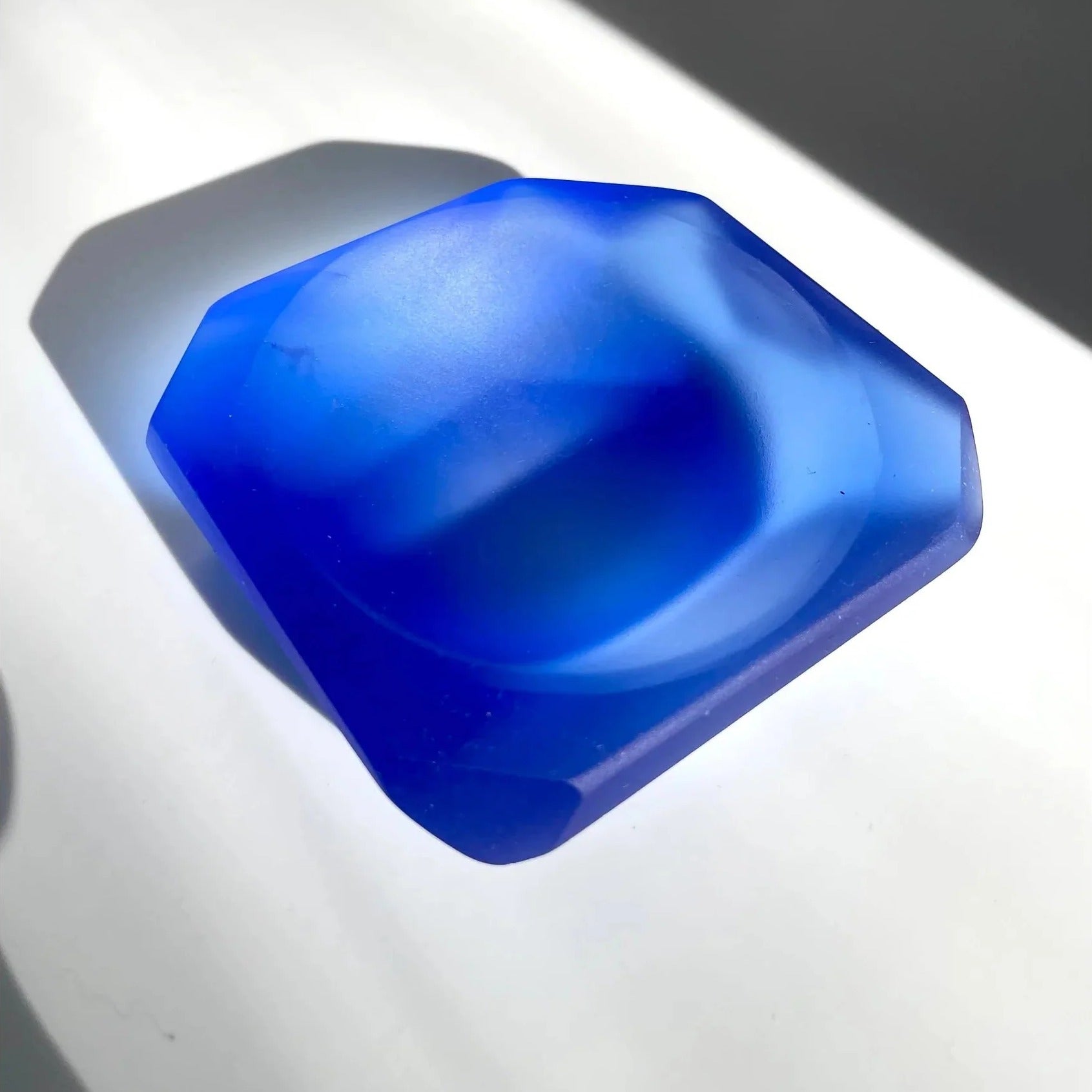 Sapphire Glass Salt Cellar
